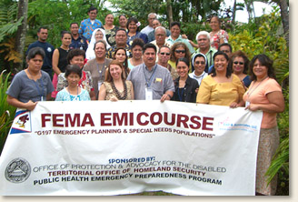 Halfway across the world, the EAD & Associates, LLC team brings the FEMA G197 Course 'Emergency Planning and Special Needs Planning' to emergency officials in American Samoa. Pictured here is the EAD & Associates, LLC team with the class attendees and other government and emergency officials including three Chiefs.